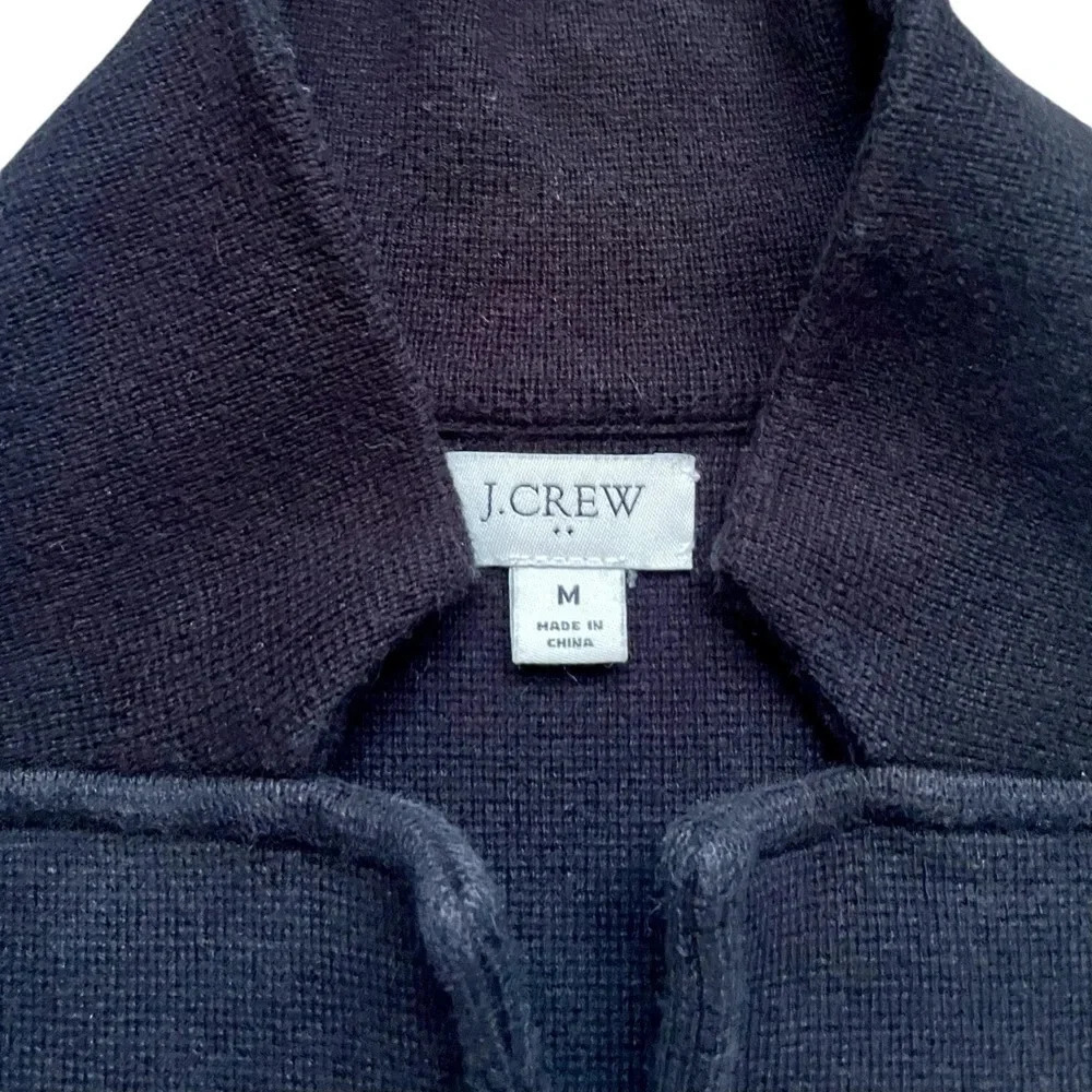 J.Crew Button Front Black Sweater Knit Blazer - Picture 3 of 5